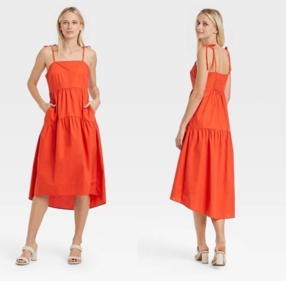 Who What Wear Women's Dress Red Sleeveless High Low Sundress New Small